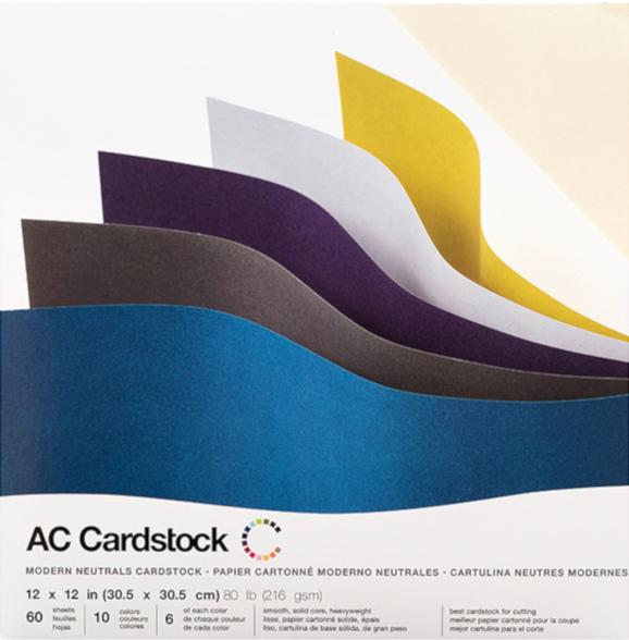 American Crafts Smooth Cardstock Pack 12x12 60/Pkg Modern Neutral, 6 Colors